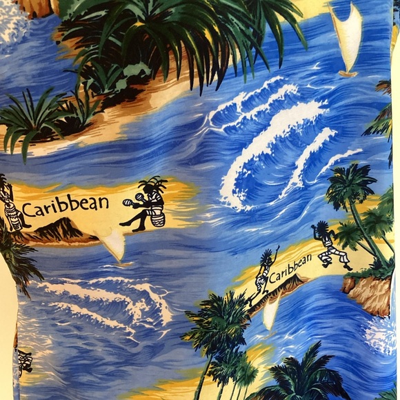 Vintage 80s Caribbean Summer Sun Beach Shift Dress Sz L/XL - Picture 8 of 11